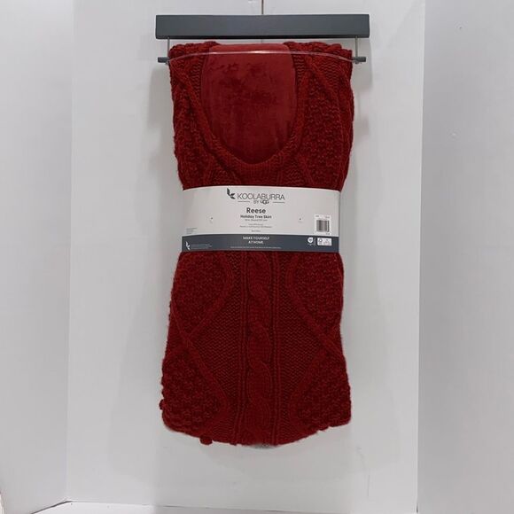 Koolaburra By UGG Reese 54" Round Knit Redwood Christmas Tree Holiday Skirt - Picture 5 of 9